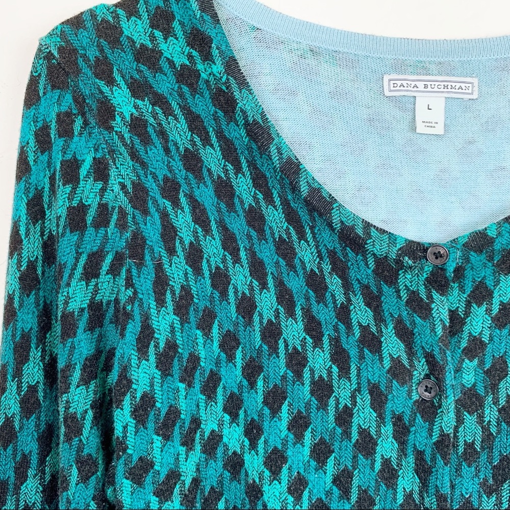 DANA BUCHMAN Teal Turquoise Jade Dream Sweater L - Picture 2 of 7